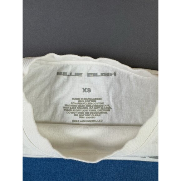 Billie Eilish Music Band Promo Tour Concert White Shirt XSmall Rare Y2K Tee - Picture 5 of 7
